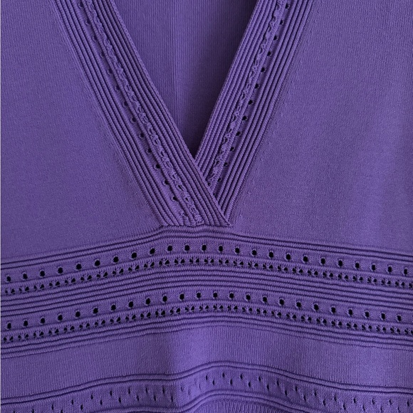 Sandro Purple Pointelle Knit Mini Dress sz 38 - Picture 10 of 15